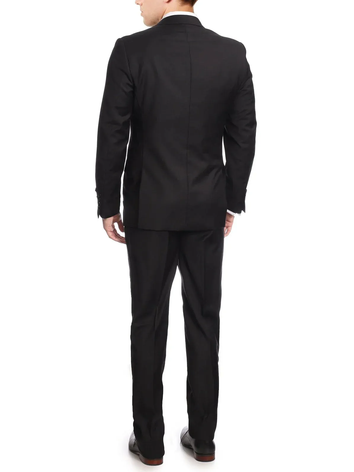 Avivi Collection 2 Button Classic Fit Wool Suit - Black