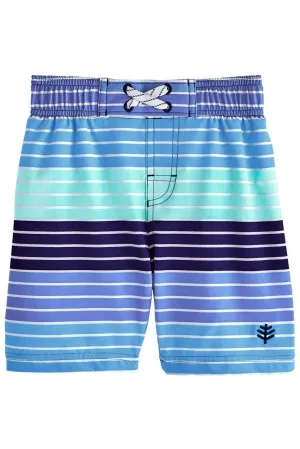 Baby Island Swim Trunks | Blue Multicolor Ocean Stripe