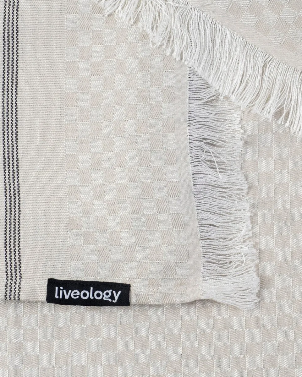 Bamboo & Cotton Blend Woven Bath Towel | Chequerboard