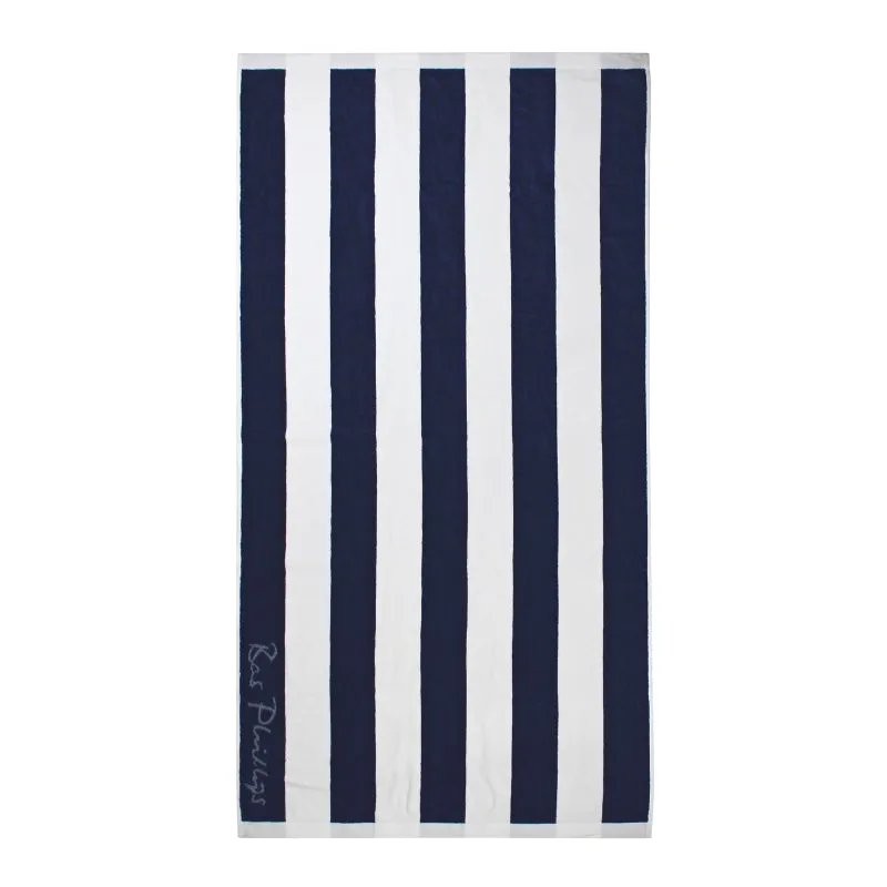 Bas Phillips Cabana Navy Beach Towel