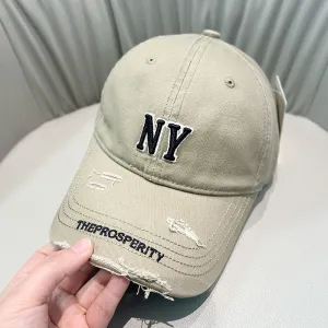 Baseball cap for women original American fashion brand ripped and frayed baseball cap Internet celebrity same style couple versatile soft top peaked cap