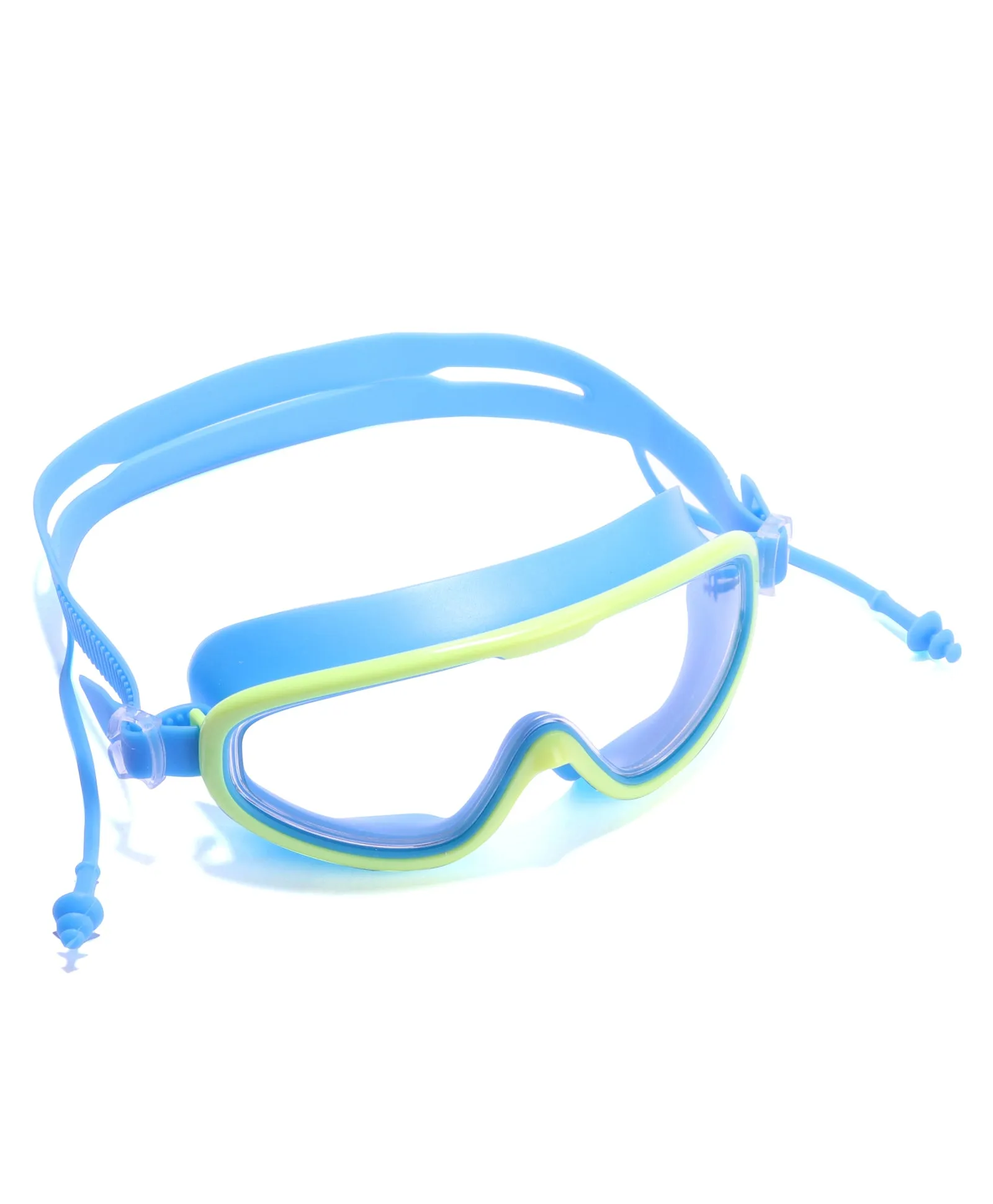 BIG FRAME SWIMMING GOGGLES WITH EAR PLUGS - DARK BLUE