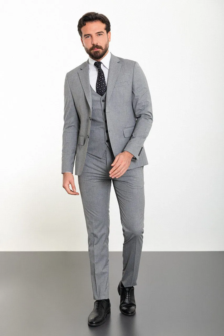 Bojoni Trivento Gray Dayton Classic Slim Fit Suit