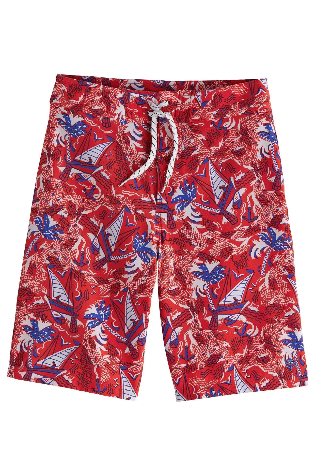 Boy's Superbank Boardshorts | Radiant Red Anchors Away