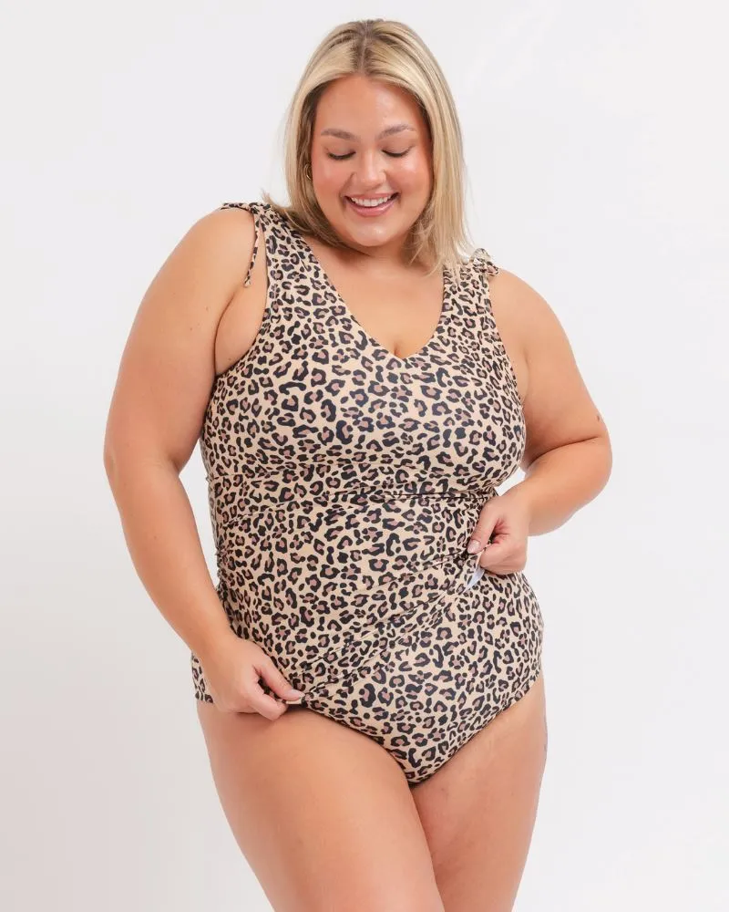 Cheetah V-Neck Tankini Top