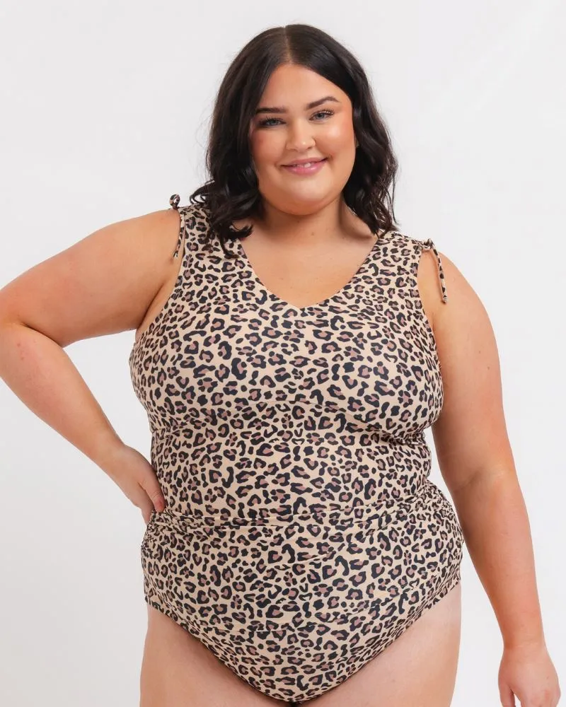 Cheetah V-Neck Tankini Top