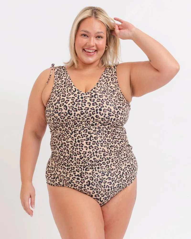 Cheetah V-Neck Tankini Top