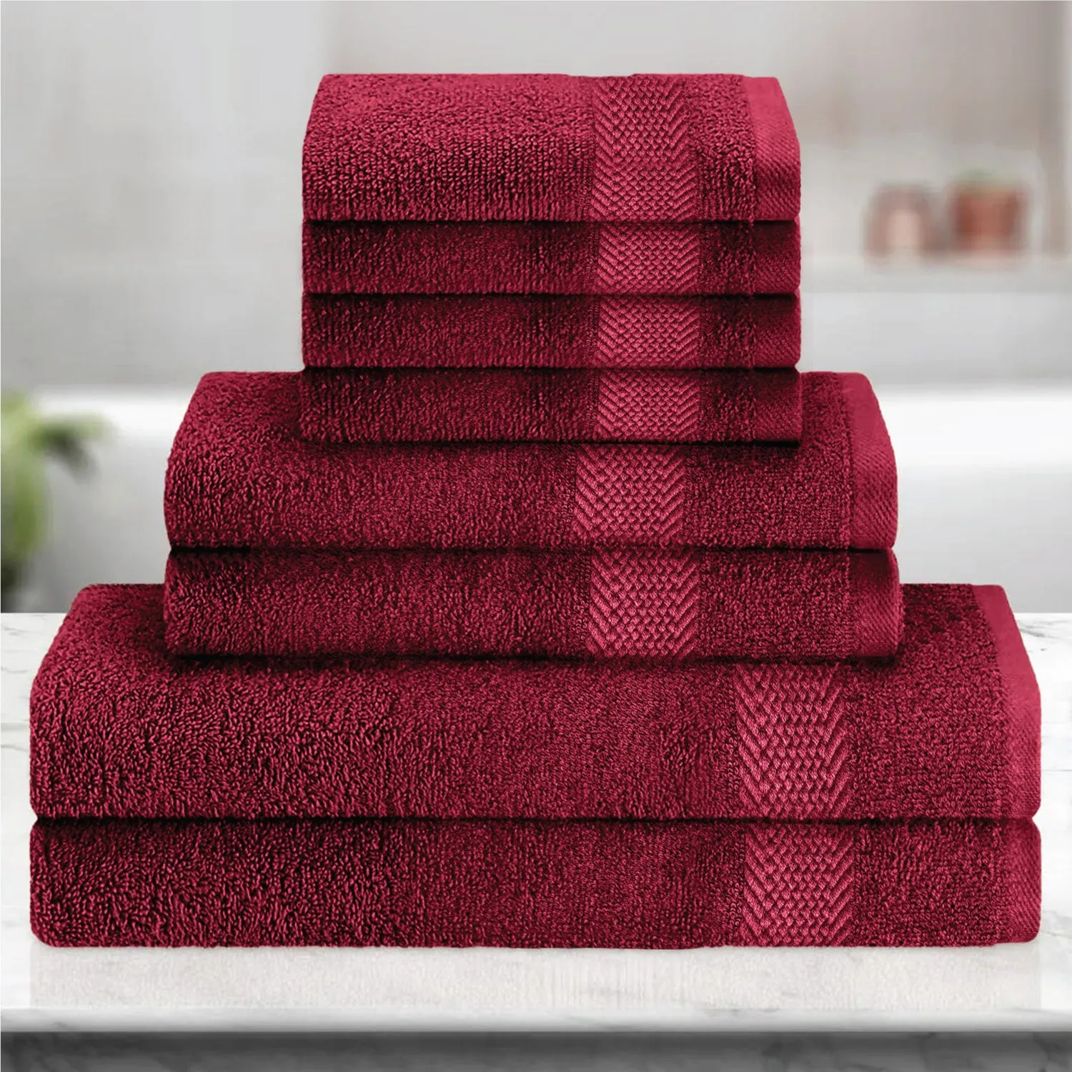 Cotton 8 Piece Towel Set-Soft Feel, Quick Dry, Highly Absorbent Durable Towels