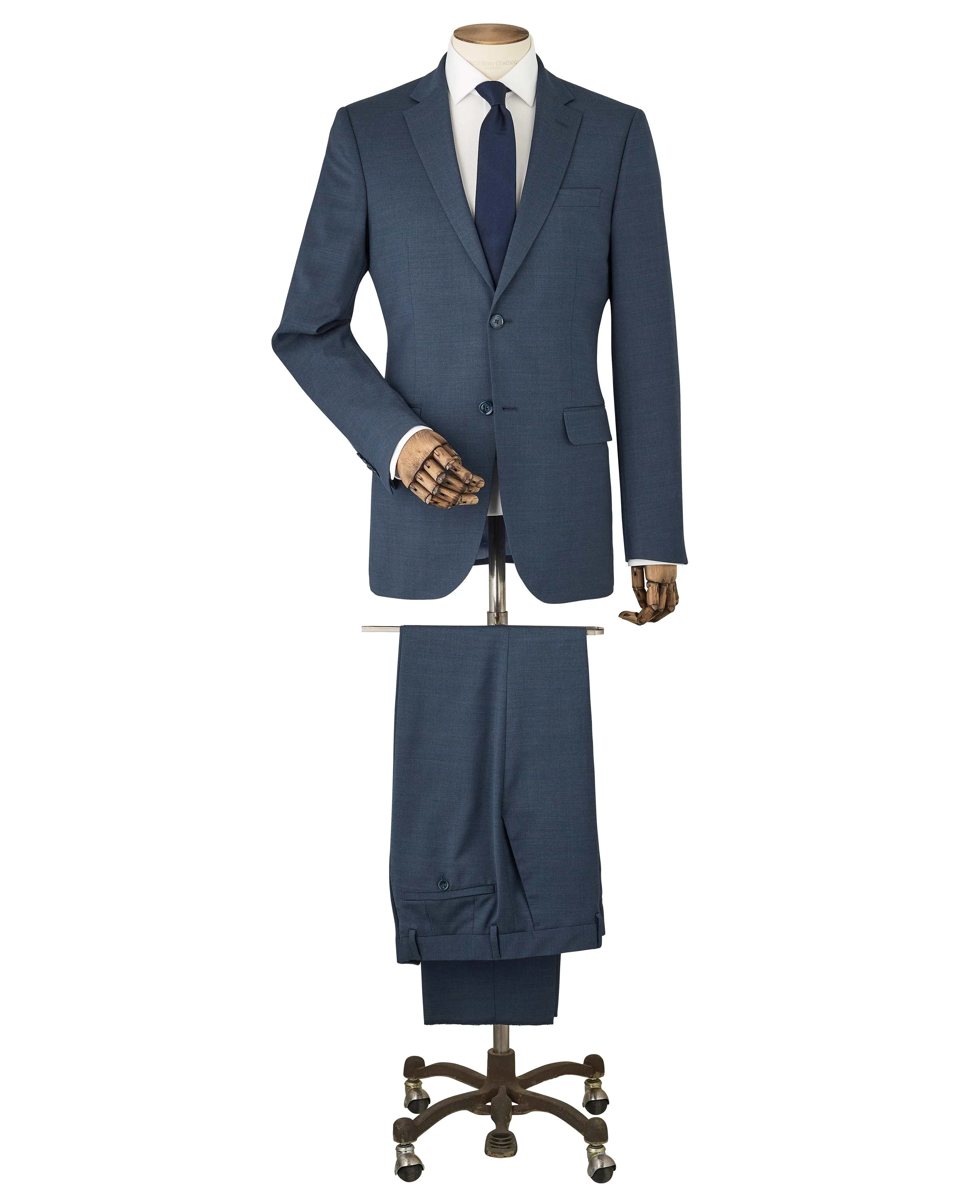 Dark Blue Wool-Blend Tailored Suit