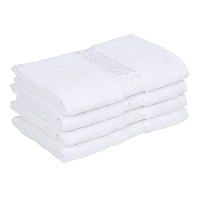 Eva Quick Dry Hand Towel (White) - Set Of Four