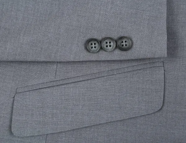 Grey Stretch Trim Fit 2 Pc Suit