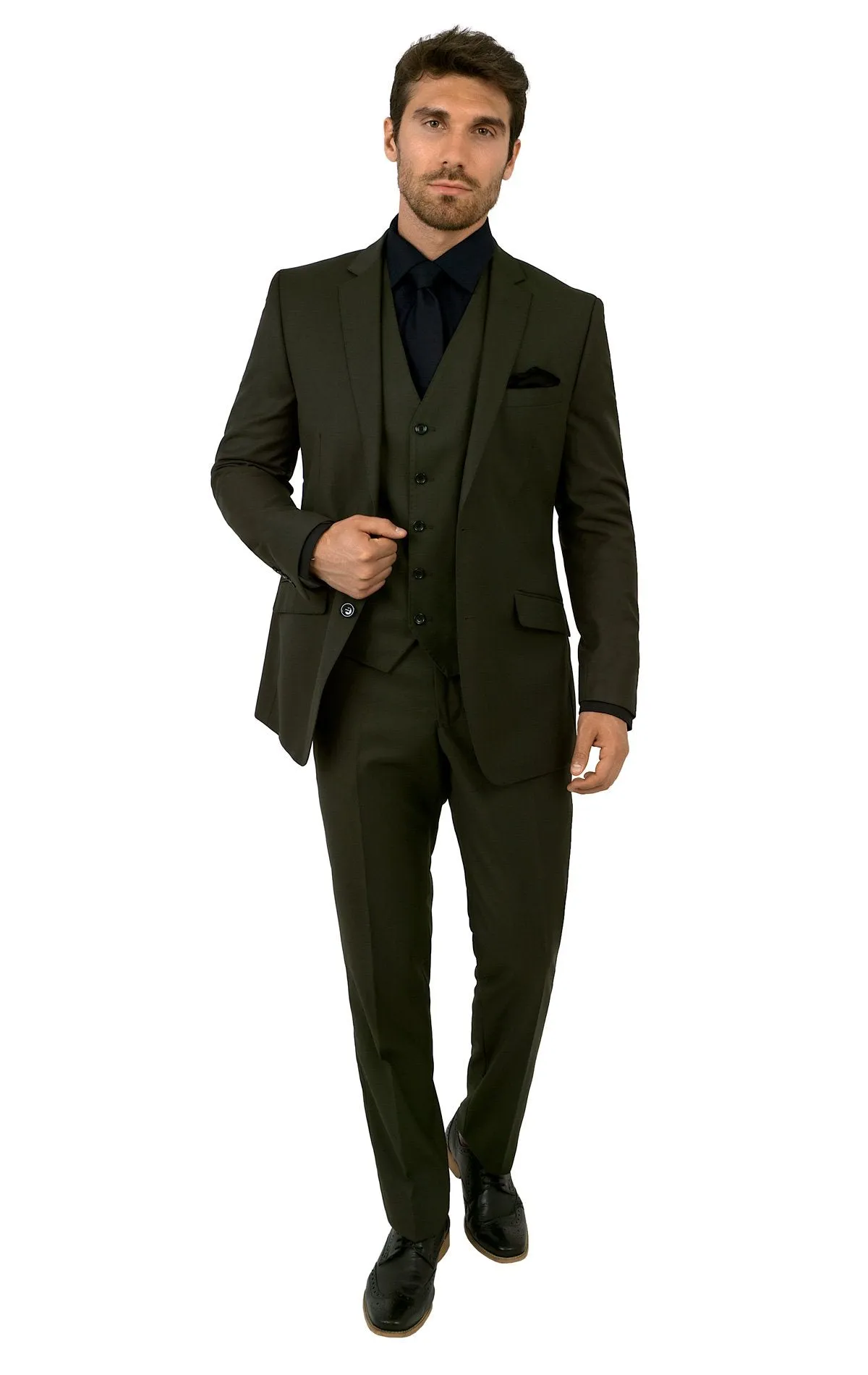 HAYDEN OLIVE TAILORED FIT 3 PC SUIT