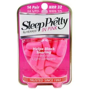 Hearos Sleep Pretty in Pink Ear Plugs (NRR 32 | 14 Pairs)