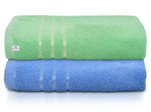 Heart Home Premium Super Soft, Fluffy, and Absorbent, Cotton Bath Towel Perfect for Daily Use, 30"x60", Pack of 2 (Green & Black)