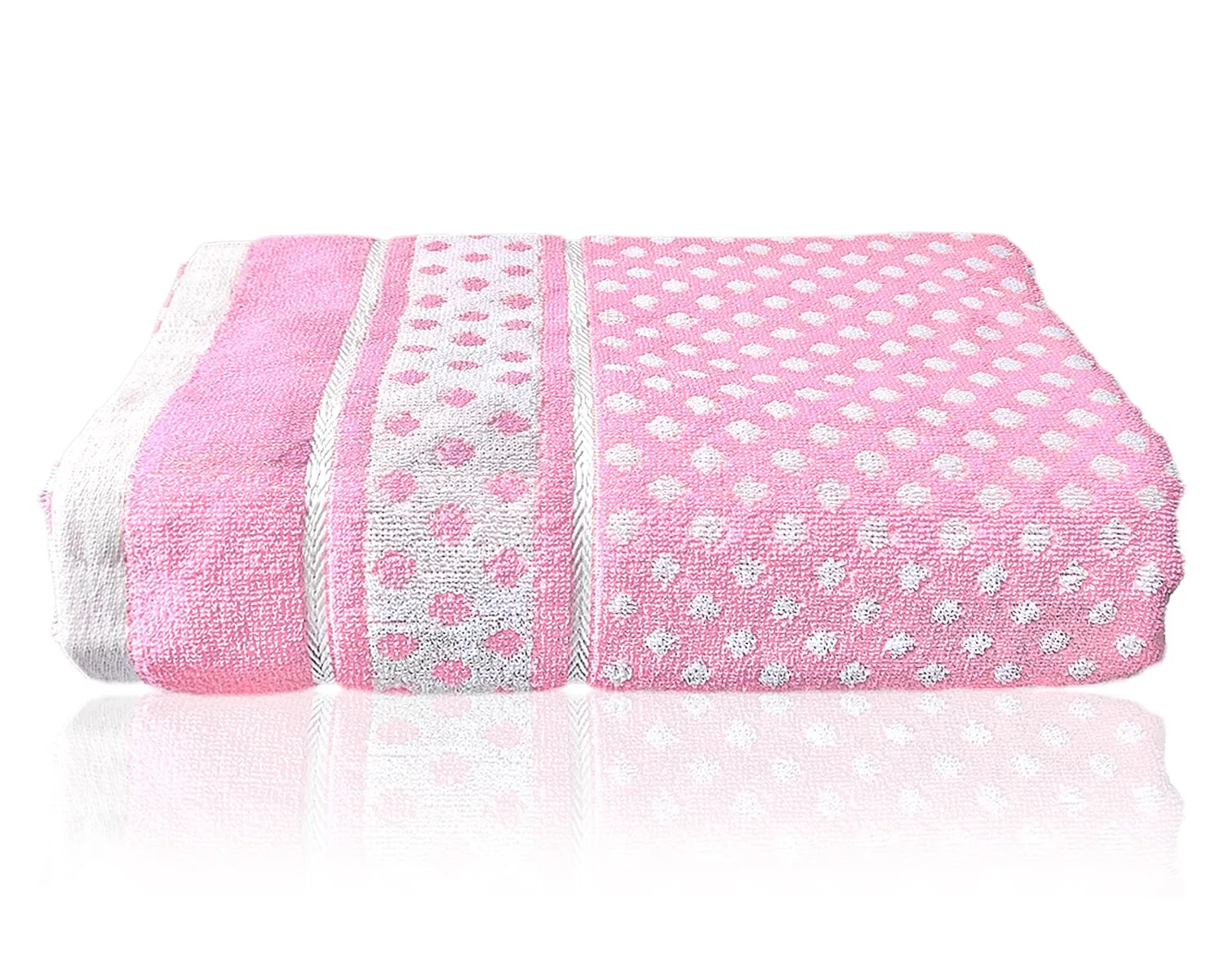 Heart HomeDot Printed Super Soft, Fluffy, and Absorbent, Cotton Bath Towel Perfect for Daily Use, 30"x60"(Pink)