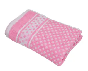 Heart HomeDot Printed Super Soft, Fluffy, and Absorbent, Cotton Bath Towel Perfect for Daily Use, 30"x60"(Pink)