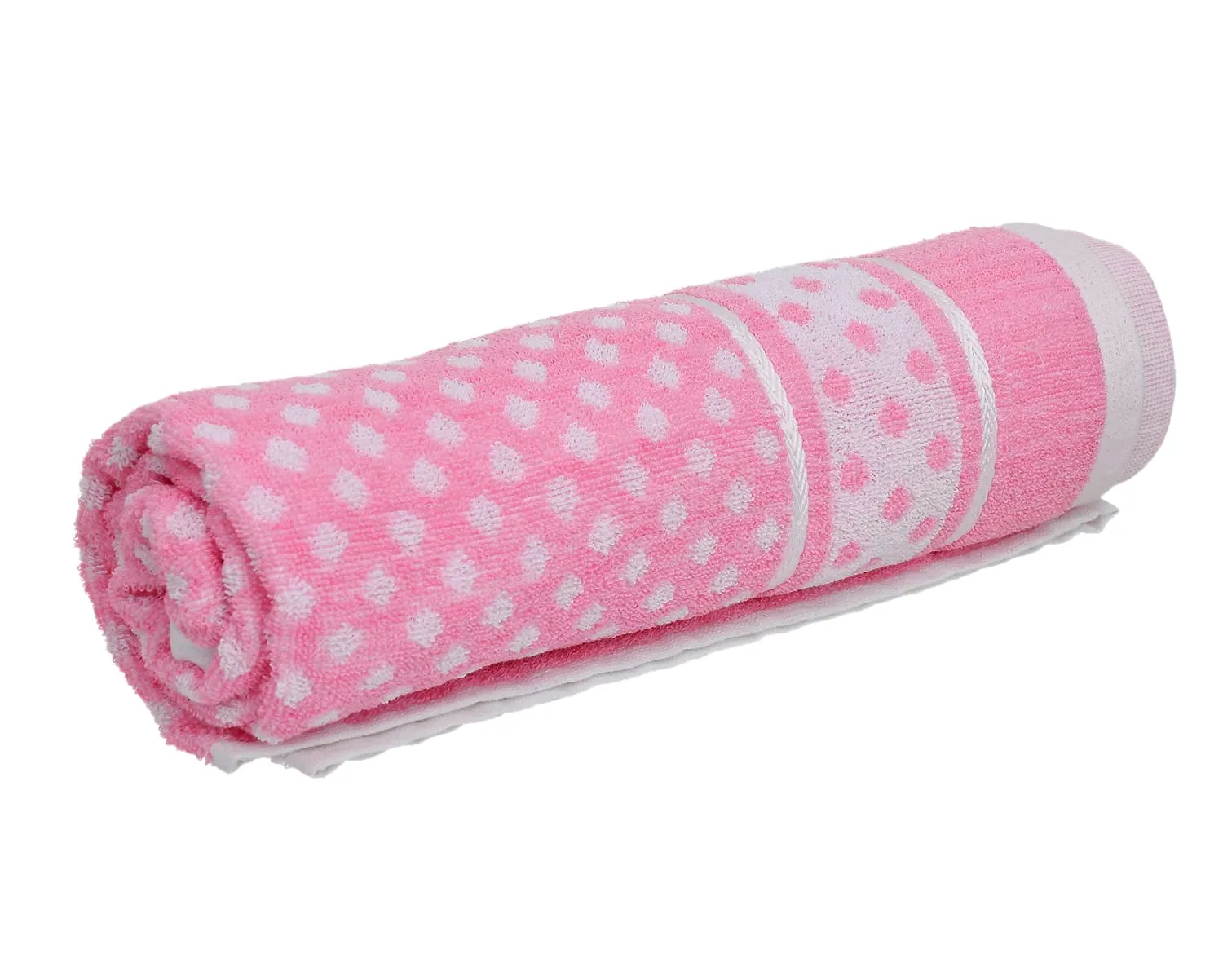 Heart HomeDot Printed Super Soft, Fluffy, and Absorbent, Cotton Bath Towel Perfect for Daily Use, 30"x60"(Pink)