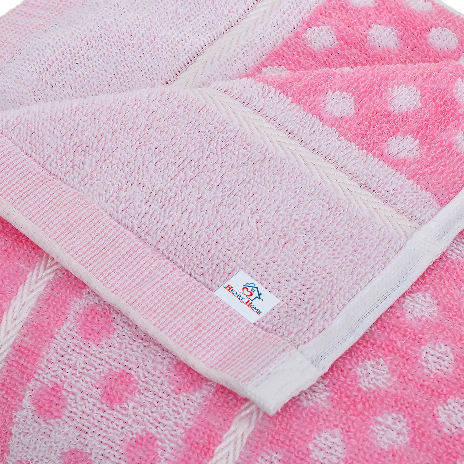 Heart HomeDot Printed Super Soft, Fluffy, and Absorbent, Cotton Bath Towel Perfect for Daily Use, 30"x60"(Pink)