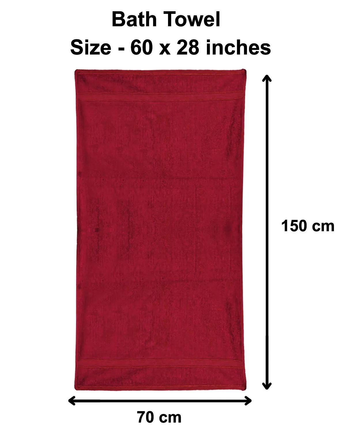 Kuber Industries Cotton Bath Towel Super Soft, Fluffy, and Absorbent, Perfect for Daily Use 100% Cotton Towels, 500 GSM (Maroon)