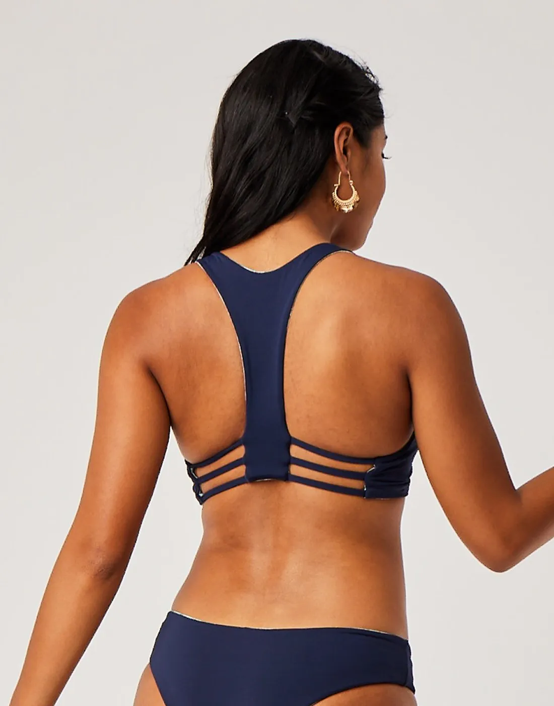 La Jolla Reversible Top : Moss Makai/Navy - FINAL SALE