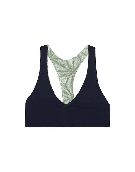 La Jolla Reversible Top : Moss Makai/Navy - FINAL SALE