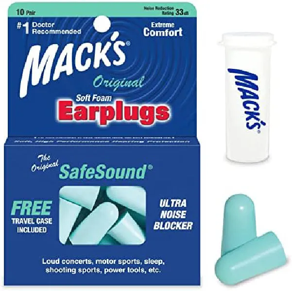 Mack's Ear Plugs Safesound Slim Fit Soft Foam - 10 Pair