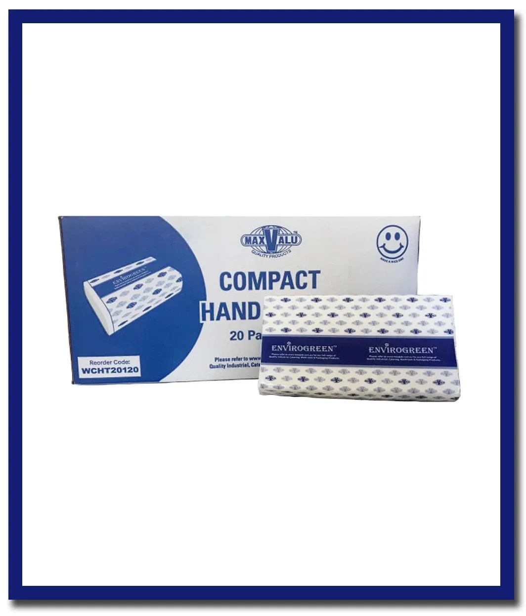 MaxValu Compact Fold Hand Towel - (20 Packs X 120 Sheets) Per Box