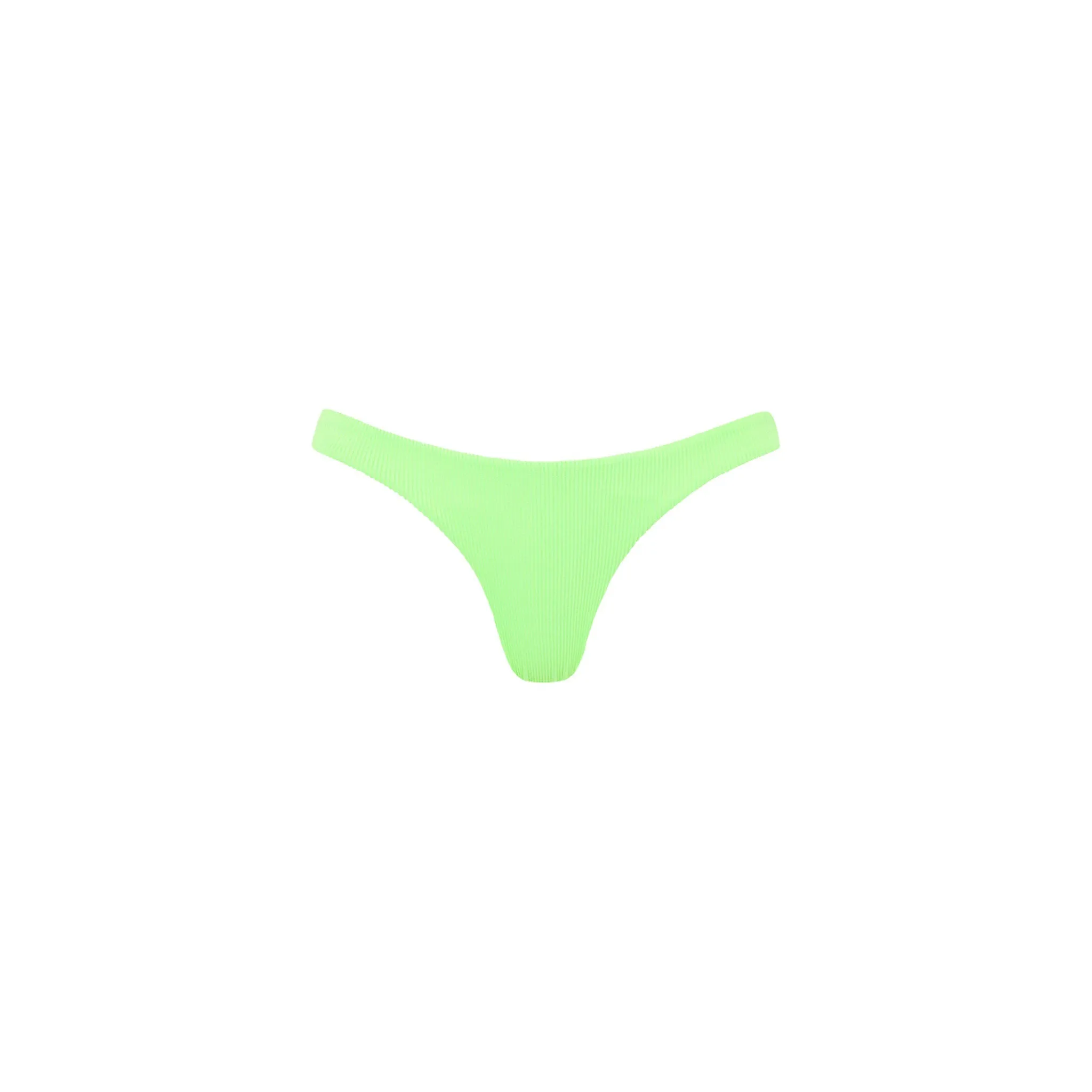 Minimal Cheeky Bikini Bottom -  Luau Lime Ribbed