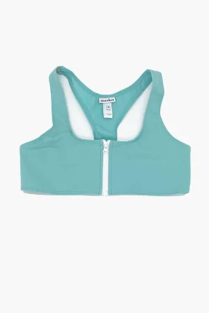 MISKA Paris Mix And Match Sport Girls Swim Top - Blue Lagoon (Size 14 left)