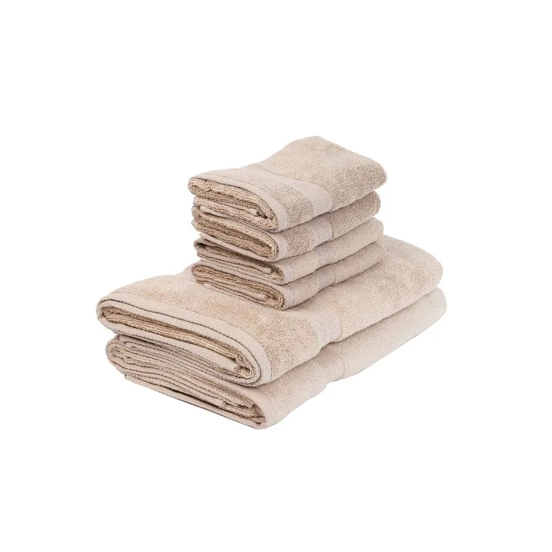 Misora Hand & Face Towel Combo (Beige) - Six Piece Set