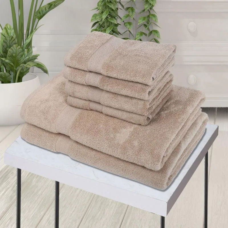 Misora Hand & Face Towel Combo (Beige) - Six Piece Set