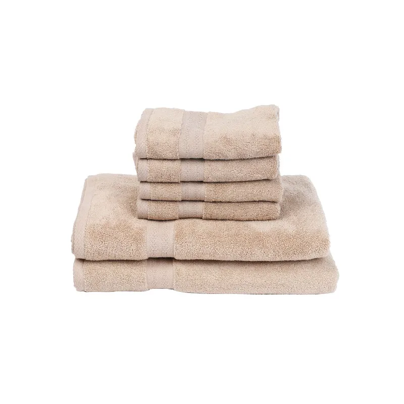 Misora Hand & Face Towel Combo (Beige) - Six Piece Set