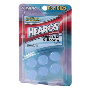 Multi-Use Silicone Ear Plugs, 6 Pair, Child