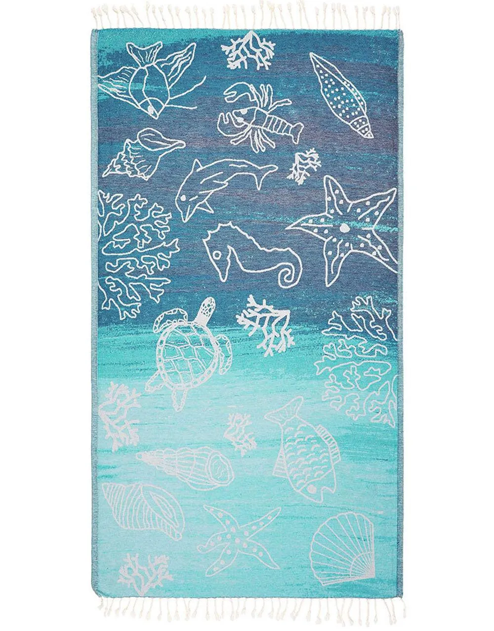 Pack of 4 - Cacala Beach Towel Nautical Series Pestemal 36"x63" 100% Cotton