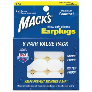 Pillow Soft Silicone Earplugs (6 Pack)