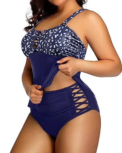 Plus Size Peplum Swimsuits High Waisted Swimwear