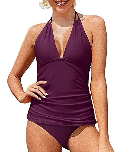 Plus Size Two Piece Swimsuits Tummy Control Tankini