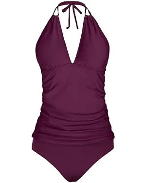 Plus Size Two Piece Swimsuits Tummy Control Tankini