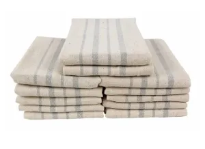 Recycled Cotton Kitchen Towels, Fog, 12 Pack