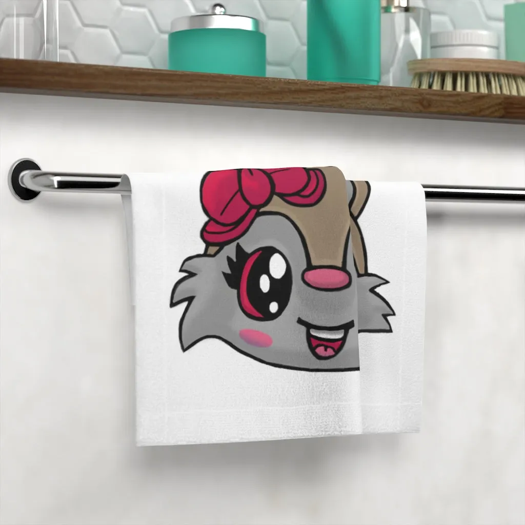 Red and Brown Kitty Face Towel