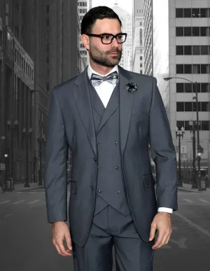 REX CHARCOAL TRADITIONAL FIT 3 PC SUIT