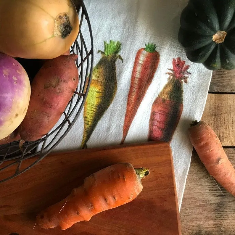 Root Vegetable Flour Sack Towels