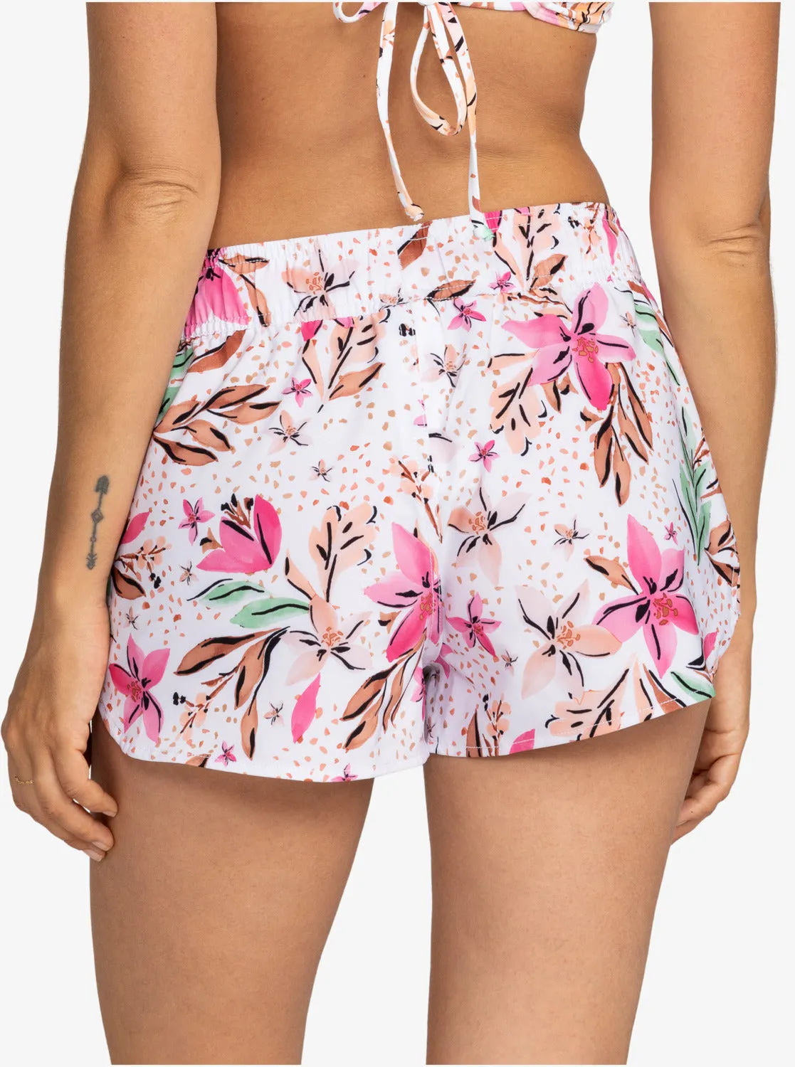 Roxy Wave Printed 2" Boardshorts for Women - White Happy Tropical Swim