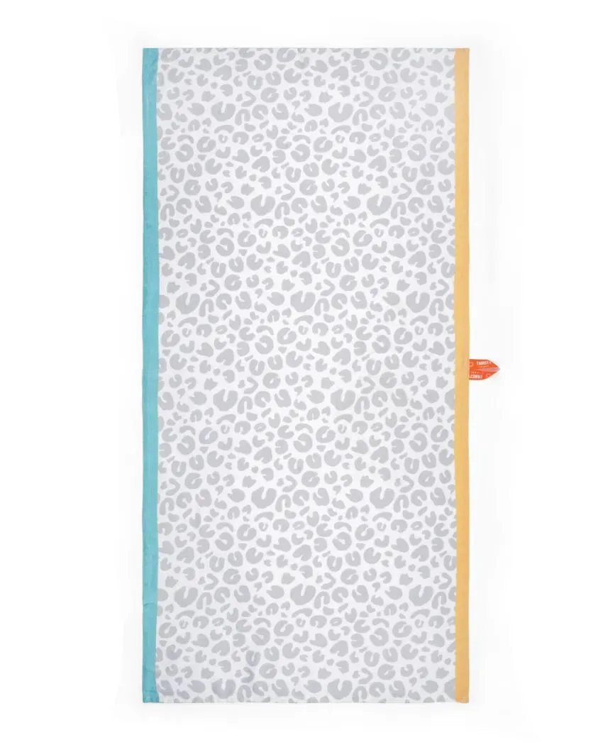 Sassy Leopard And Gingko Garden Bamboo Bath Towels | Set Of 2 | 55 X 27 inches | Get a Freebie