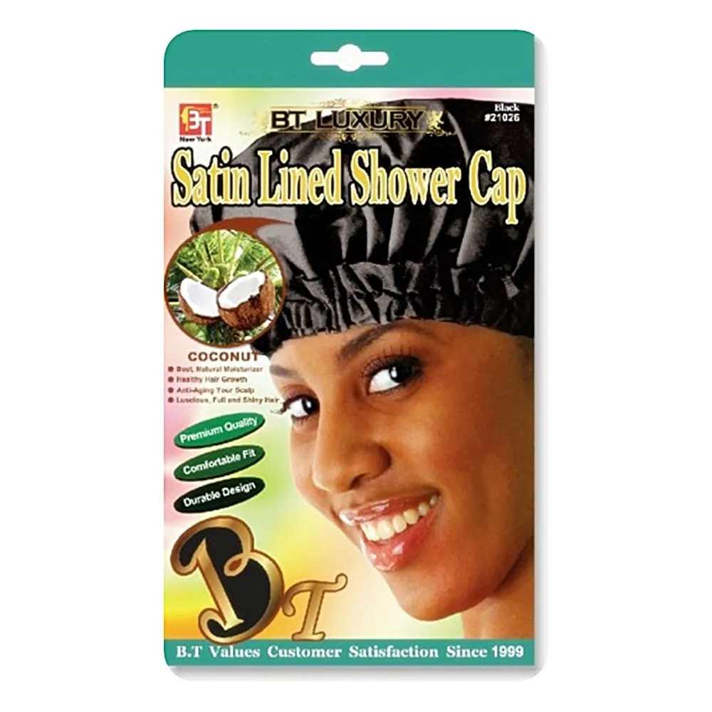 Satin Lined Shower Cap - Coconut Oil Treated