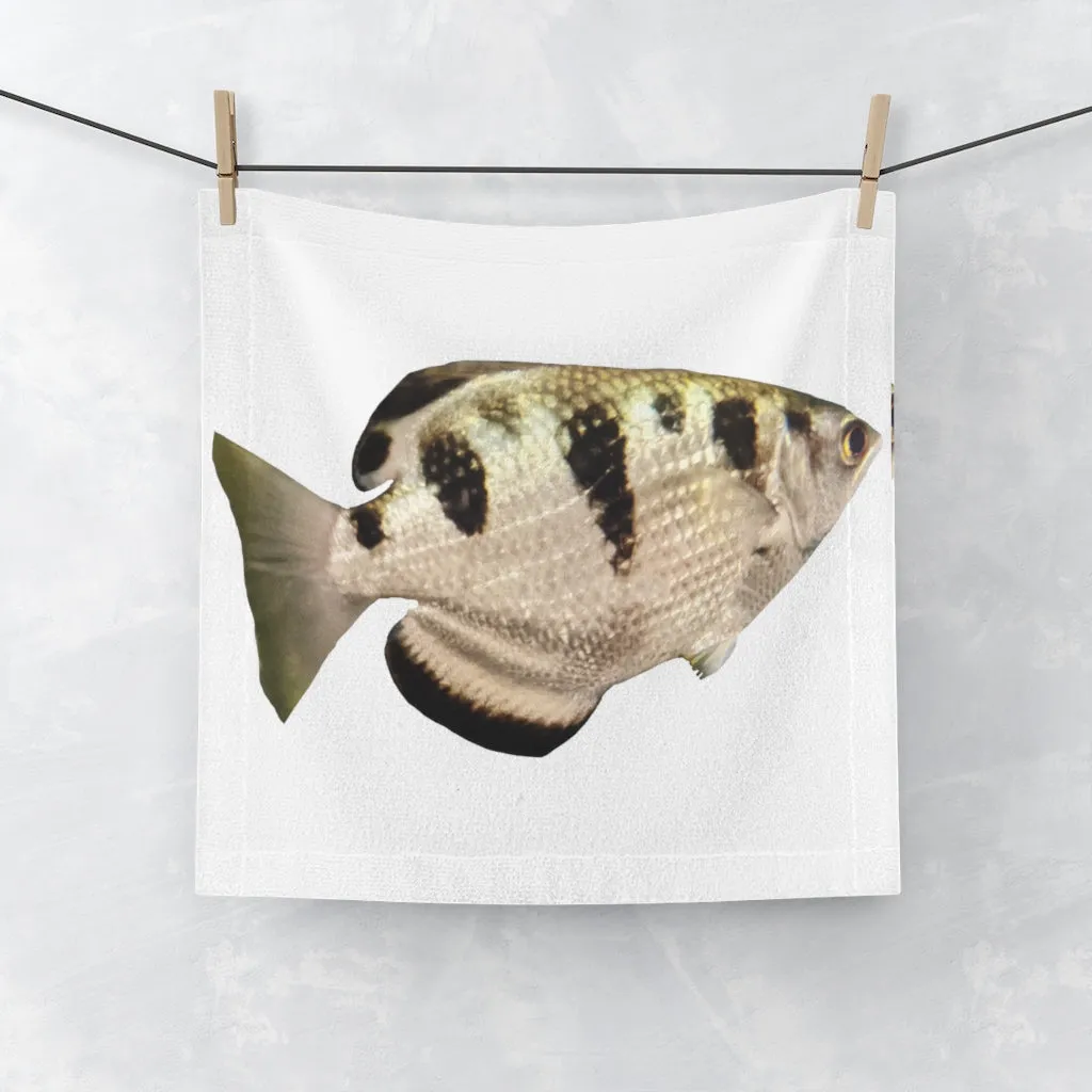 Silver and Black Fish Face Towel