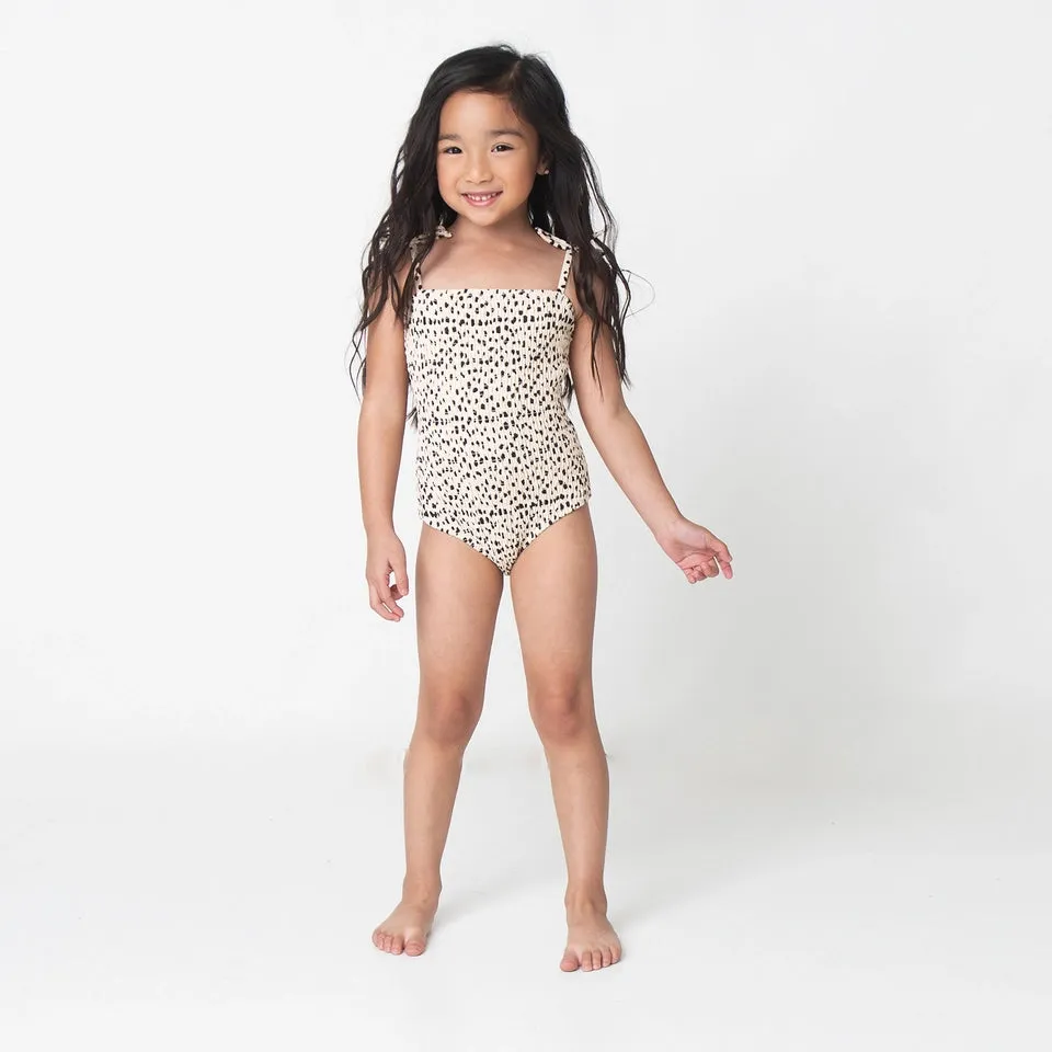 Smocked Leopard Bathing Suit