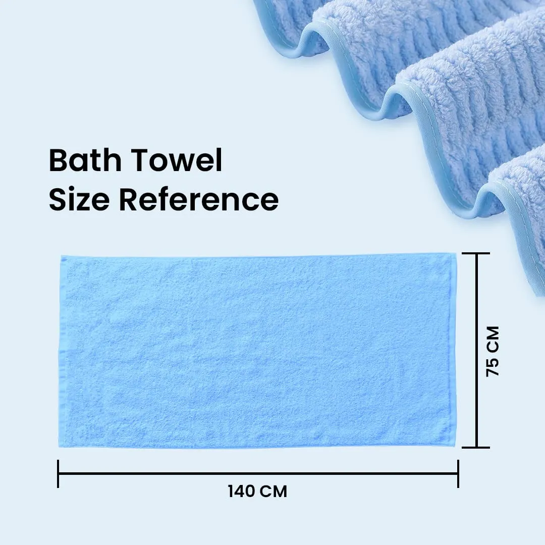 The Better Home Microfiber Bath Towel for Bath | Soft, Lightweight, Absorbent and Quick Drying Bath Towel for Men & Women | 140cm X 70cm (Pack of 4, Pink Beige) (Pack of 4, Blue Pink)