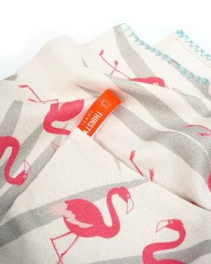 Tropical Flamingo Bamboo Bath Light Weighted Towel | 27 x 55 inches