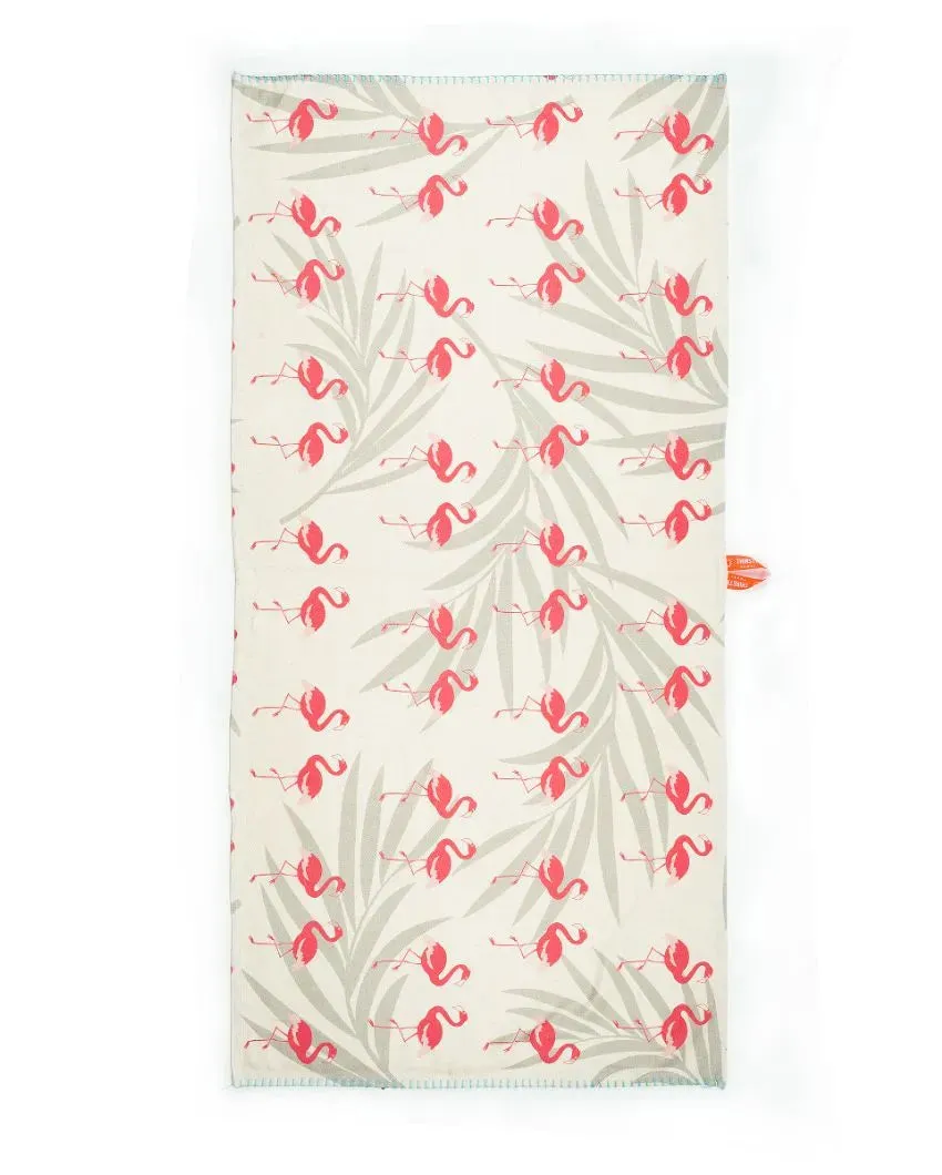 Tropical Flamingo Bamboo Bath Light Weighted Towel | 27 x 55 inches